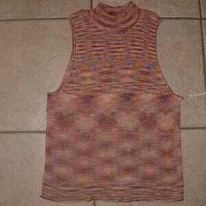 NEW Marled Brown Sz Jr XL Casual or Dress Stretchy Sleeveless Mock Neck Sweater
